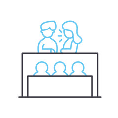 debates line icon, outline symbol, vector illustration, concept sign