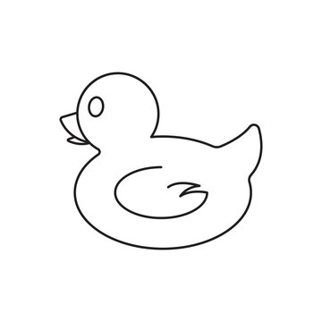 Rubber duck / ducky bath toy icon design. vector illustration