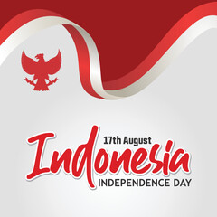 Flat design template 17 august happy Indonesia independence day