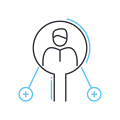 consumer market research line icon, outline symbol, vector illustration, concept sign