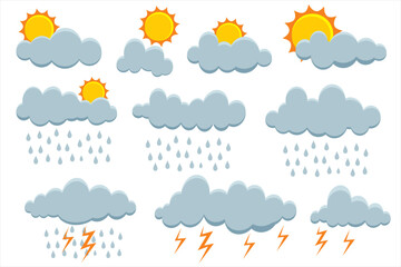 Set the weather. Vector Illustration for weather collection