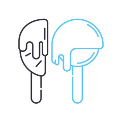 chocolate coated fruit line icon, outline symbol, vector illustration, concept sign