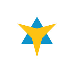 geometric star and triangle logo