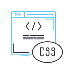 css line icon, outline symbol, vector illustration, concept sign