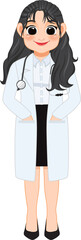 Fototapeta premium Female Doctor in Uniform clipart, Professional medical workers, Sublimation designs,mascot PNG