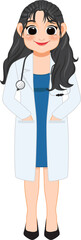 Fototapeta premium Female Doctor in Uniform clipart, Professional medical workers, Sublimation designs,mascot PNG