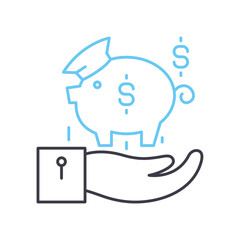 earning line icon, outline symbol, vector illustration, concept sign