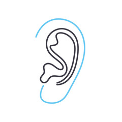 ear line icon, outline symbol, vector illustration, concept sign
