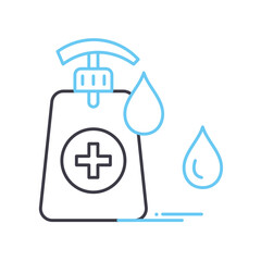 cleanser line icon, outline symbol, vector illustration, concept sign