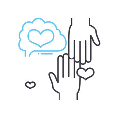 emphaty feeling line icon, outline symbol, vector illustration, concept sign