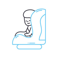 car seat line icon, outline symbol, vector illustration, concept sign