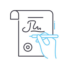 contract line icon, outline symbol, vector illustration, concept sign