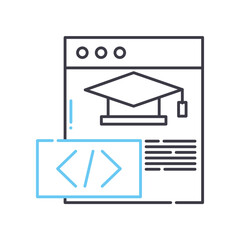 course line icon, outline symbol, vector illustration, concept sign