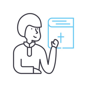 recommend clip art: clergyman line icon, outline symbol, vector illustration, concept sign