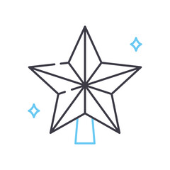 christmas star line icon, outline symbol, vector illustration, concept sign