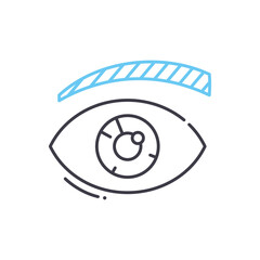 eyebrow threading line icon, outline symbol, vector illustration, concept sign