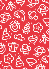 Japanese new year pattern background for graphic design.A-size vertical.