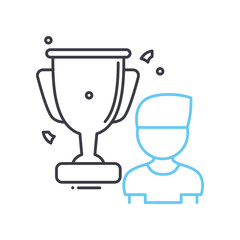 champion line icon, outline symbol, vector illustration, concept sign