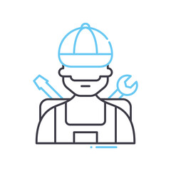 car technician line icon, outline symbol, vector illustration, concept sign