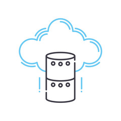 cloud data security line icon, outline symbol, vector illustration, concept sign