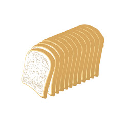Illustration vector graphic of Bread. Bread minimalist style isolated on an orange background. The illustration is suitable for web landing pages, banners, flyers, stickers, cards, etc.