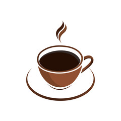 Illustration vector graphic of Coffe. Coffee minimalist style isolated on an orange background. The illustration is suitable for web landing pages, banners, flyers, stickers, cards, etc.