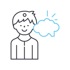 emotional intelligence line icon, outline symbol, vector illustration, concept sign