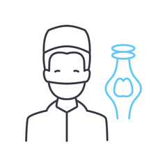 endocrinologist line icon, outline symbol, vector illustration, concept sign