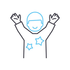 fan club line icon, outline symbol, vector illustration, concept sign