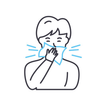 recommend clip art: cough line icon, outline symbol, vector illustration, concept sign