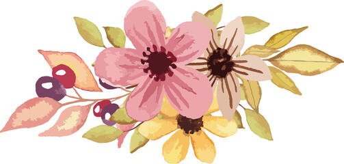 watercolor frame set floral design