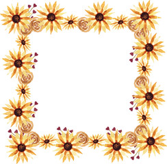watercolor frame set floral design