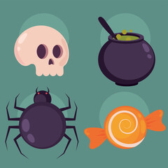 icons set halloween miscellaneous