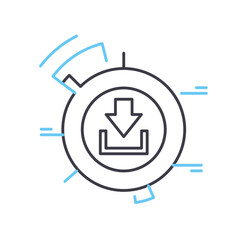 download line icon, outline symbol, vector illustration, concept sign