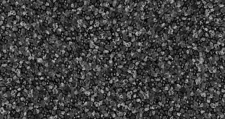 Vector black bitumen texture. Road grainy gray background. Street rock floor wallpaper. Tarmac material detail close up. Paving asphalt way. Road, highway top view. Dark stone roadway abstract tar