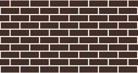 Fototapeta premium Brown brick wall texture. Simple stone wall wallpaper. Seamless pattern cement tile interior. Dark urban wall structure. Square shaped loft style decor