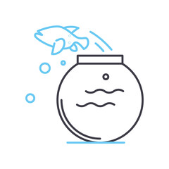 escape your comfort zone line icon, outline symbol, vector illustration, concept sign