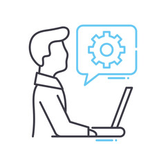 expert advice line icon, outline symbol, vector illustration, concept sign