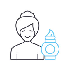 cosmetician line icon, outline symbol, vector illustration, concept sign