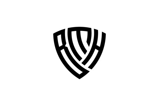 BMK creative letter shield logo design vector icon illustration