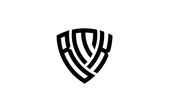 BMK creative letter shield logo design vector icon illustration