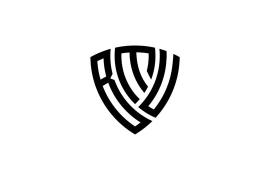 BMU creative letter shield logo design vector icon illustration