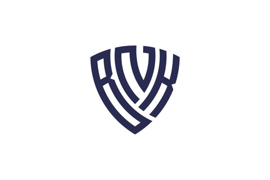 BNK creative letter shield logo design vector icon illustration