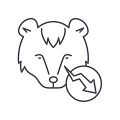 bear trend line icon, outline symbol, vector illustration, concept sign