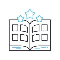 favourite book line icon, outline symbol, vector illustration, concept sign