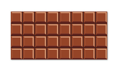 Milk chocolate bar isolated background. Vector illustration