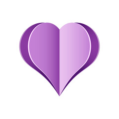 Paper heart design. Symbol of love in shape of heart for Happy Women's, Mothers day, birthday greeting card design. Transparent background. Illustration