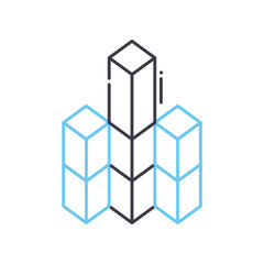 build line icon, outline symbol, vector illustration, concept sign