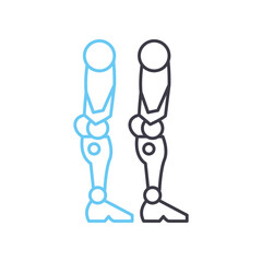 cyberleg enhancement line icon, outline symbol, vector illustration, concept sign