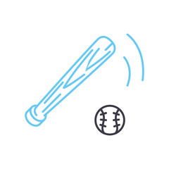 baseball line icon, outline symbol, vector illustration, concept sign